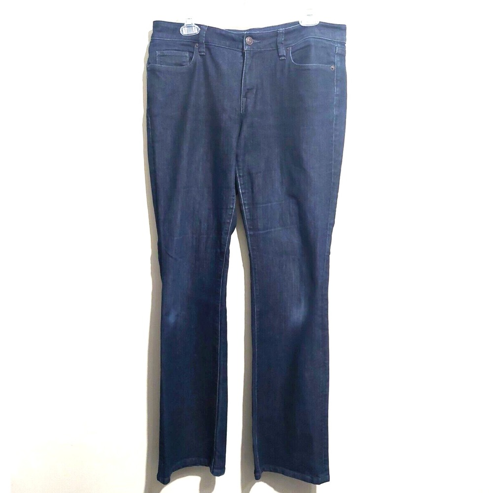 Ann Taylor LOFT Womens 30/10 Curvy Boot Cut Denim Dark Wash  Jeans 5 Pocket Flaw